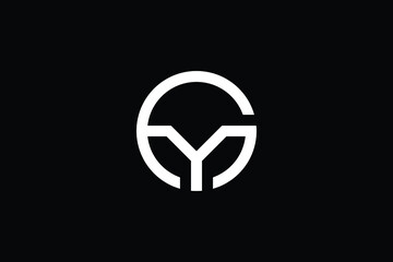 GY logo letter design on luxury background. YG logo monogram initials letter concept. GY icon logo design. YG elegant and Professional letter icon design on black background. G Y YG GY - obrazy, fototapety, plakaty