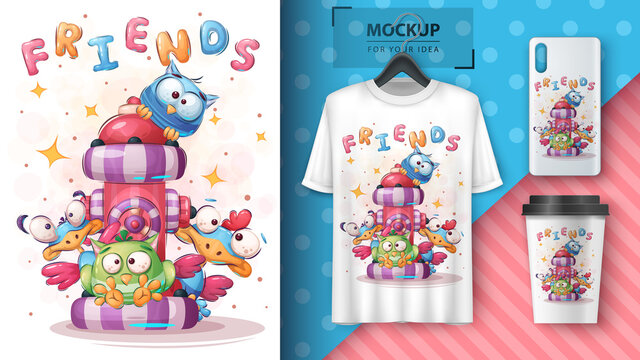 Cute bird - poster and merchandising.