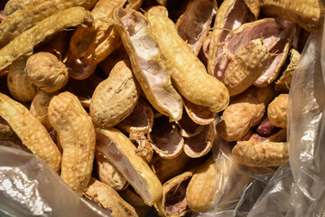 closeup of boiled peanuts shell