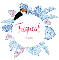Tropical vector card. Sunner background for print, advertising design.