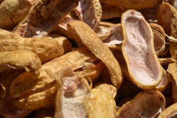 closeup of boiled peanuts shell