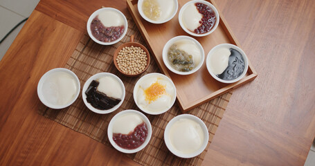 Obraz na płótnie Canvas Cantonese style dessert on tofu puddling