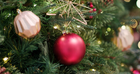 Christmas decoration hanging on tree