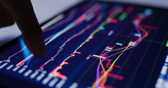 Stock market data on tablet computer