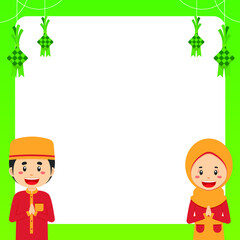 Eid Mubarak Greeting Background with Blank Board