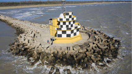 Lighthouse Punta Sabbioni from above-Jesolo,Italia