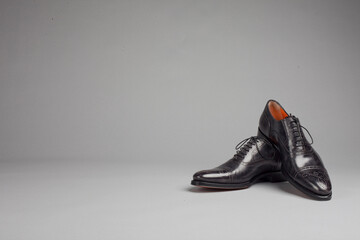 Man's shoes in studio for advertisement