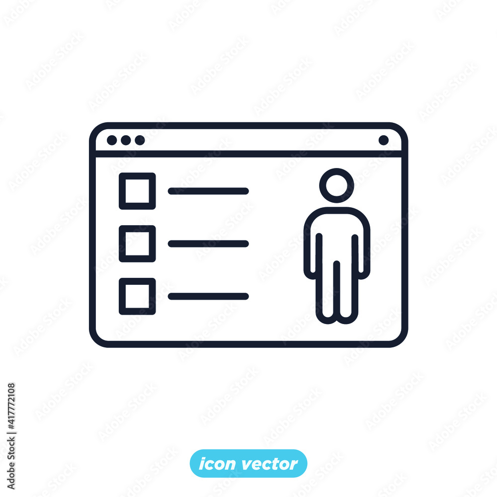 Wall mural personal website icon. personal website symbol template for graphic and web design collection logo v