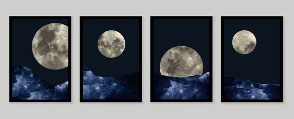 Luxuriöse Goldtapete. Schwarzer und goldener Hintergrund. Bergwandkunstdesign mit dunkelblauer und grüner Farbe, glänzender goldener heller Textur. Wandtapete der modernen Kunst. Vektor-Illustration. © TWINS DESIGN STUDIO