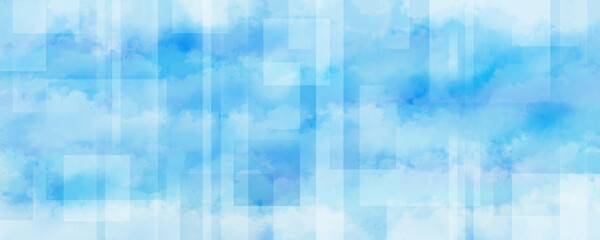 背景素材 水色 青 水彩 テクスチャー - Blue background with soft texture