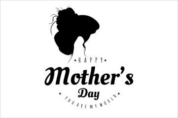 Obraz premium Happy mother's day lettering vector for a yearly moments