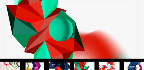 Set of vector abstract wallpaper backgrounds, design templates for business or technology presentations, internet posters or web brochure covers