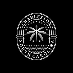 Naklejka premium Charleston South Carolina USA Stamp Logo Icon Symbol Design 