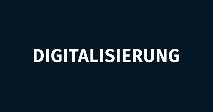 Digitalisierung. Die Zukunft ist digital. Animierte W&ouml;rter. Kinetische Text Animation. Intro