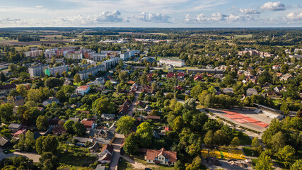 Aerial view of city Kuldiga, Latvia