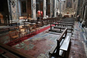 Fototapeta na wymiar Napoli – Pavimento settecentesco della Chiesa dei Santi Filippo e Giacomo