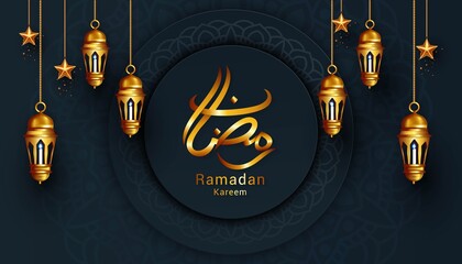 ramadan kareem and eid mubarak banner background vector illustration