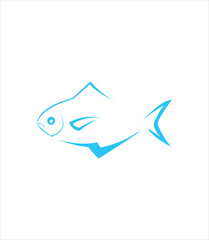 Obraz premium simple fish logo design concept