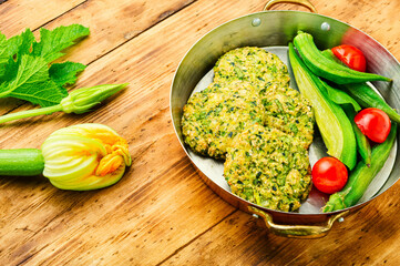 Vegetable cutlets in plate