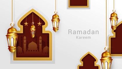 ramadan kareem and eid mubarak background vector illustration
