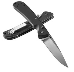 open pocket knife isolated on white. Traditional folding knife