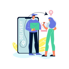 Smartphone Courier Delivery Composition