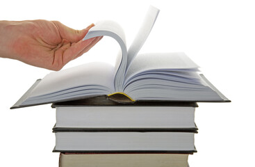 Books on a white background
