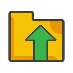 folderw with upload folder illustration. Flat vector icon. can use for, icon design element,ui, web, mobile app.