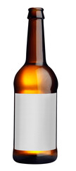 Glass of beer on white background