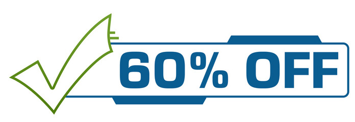 Discount Sixty Percent Off Green Blue Tick Mark Borders 