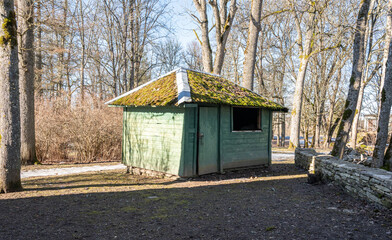 old wooden hut