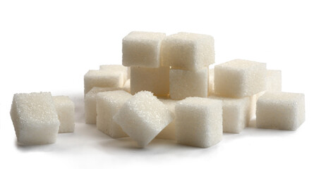 lump sugar pile isolated on the white background