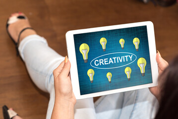 Creativity concept on a tablet