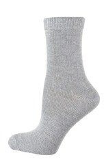 gray male socks isolated on white background