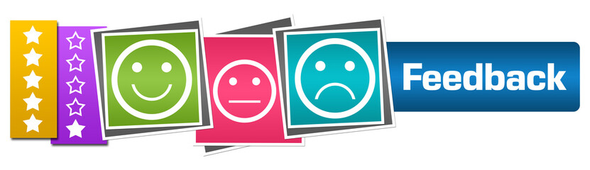 Feedback Symbols Blue Colorful Blocks Bar 