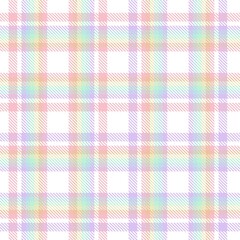 Rainbow Pastel Plaid textured Seamless Pattern