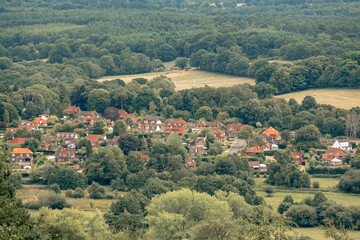 Fototapeta na wymiar A small English village in the Surrey Hills, south east England