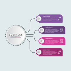 Business infographic icon 4 design premium VectorBusiness Infographic template. Thin line design with numbers 4 options or steps.