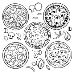 Pizza. Vector illustration.