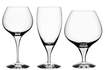 Cocktail Glass Collection - wine glasses isolated on white + clipping path.