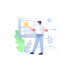 Business man arrange layout illustration character design