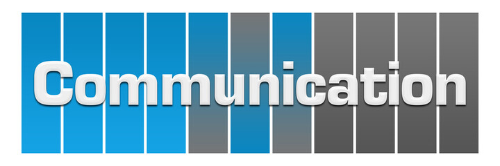 Communication Blue Grey Boxes Horizontal Text 