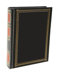The book in leather cover isolated on white.