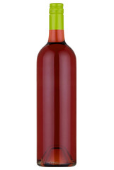 A bottle of red wine, isolated on white + clipping path.