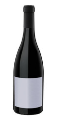 A bottle of red wine, isolated on white with clipping path.
