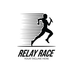 Fototapeta na wymiar Relay race logo design inspiration