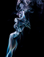 Smoke isolated on black background.