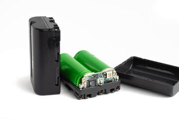 Power source the battery on a white background.