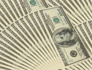 Background with money american hundred dollar bills