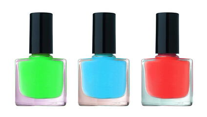 Obraz premium Nail polish bottles isolated on a white background